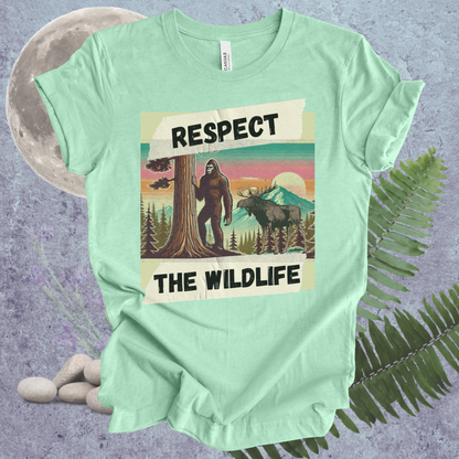 Wildlife Respect Tee - Unisex T-Shirt with Bigfoot and Moose