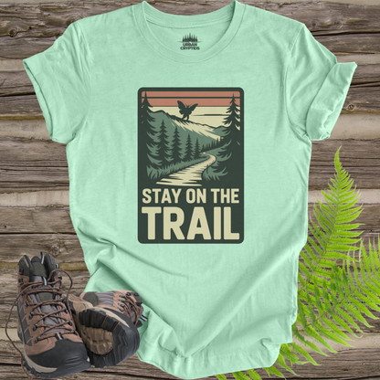 Stay on the Trail Mothman Cryptid Hiking T-Shirt