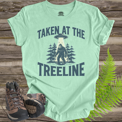 “Taken at the Treeline” Bigfoot UFO T-Shirt – Vintage Alien Abduction Design