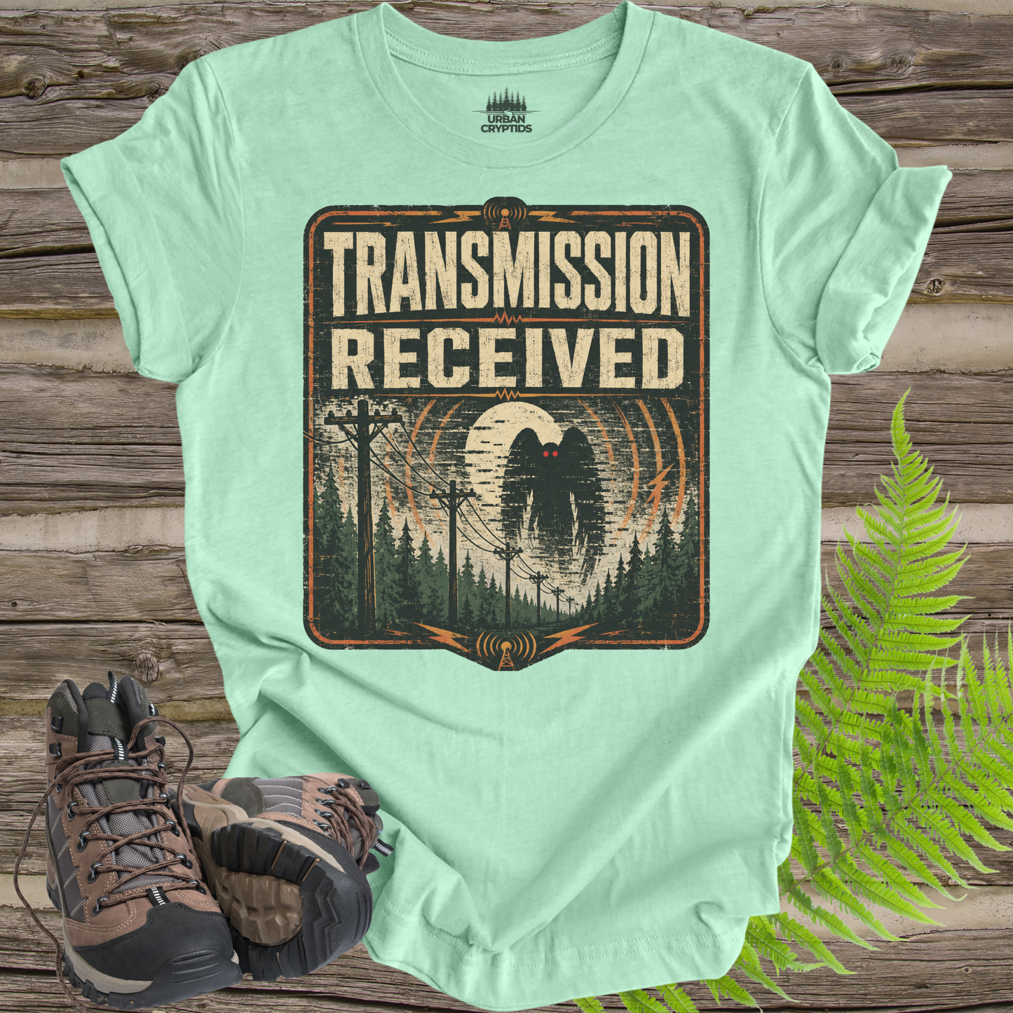 Transmission Received Mothman T-Shirt – Paranormal Radio Cryptid Tee