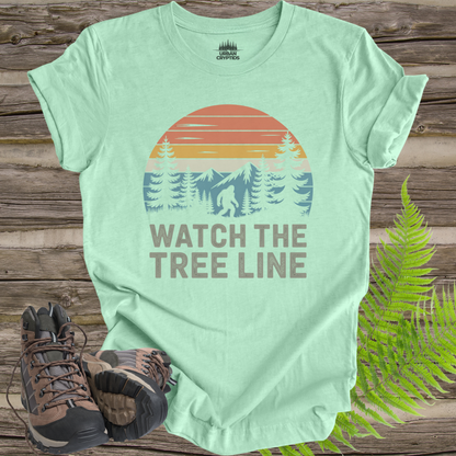Watch the Tree Line Shirt – Bigfoot Cryptid Tee | Sasquatch Hiking Shirt