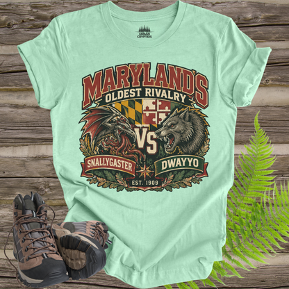 Snallygaster vs. Dwayyo T-Shirt – Maryland Cryptid Rivalry Tee