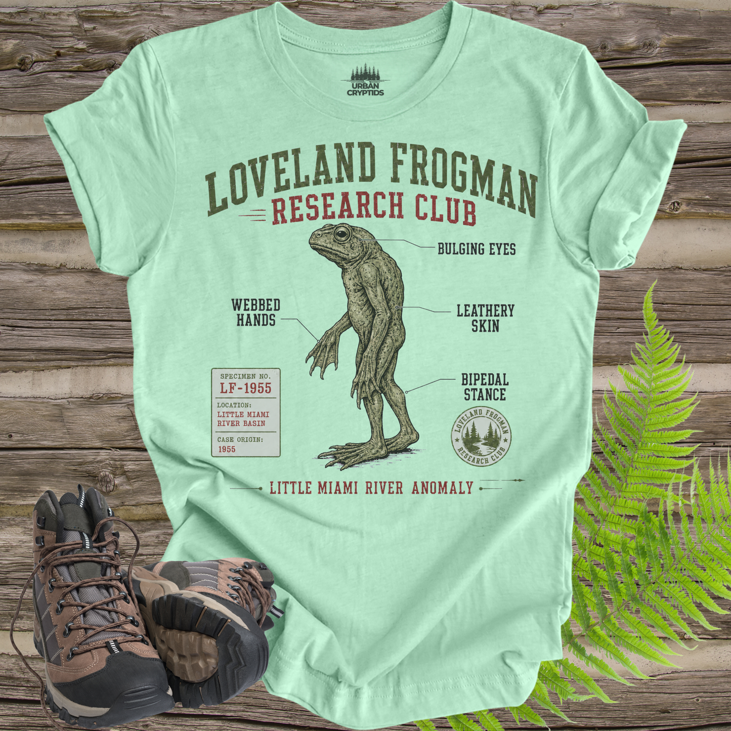 Loveland Frogman Research Club T-Shirt – Ohio Cryptid Field Guide Tee