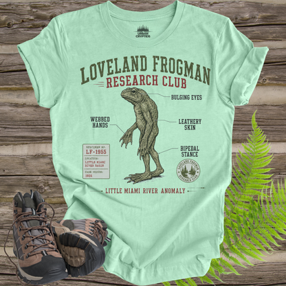 Loveland Frogman Research Club T-Shirt – Ohio Cryptid Field Guide Tee