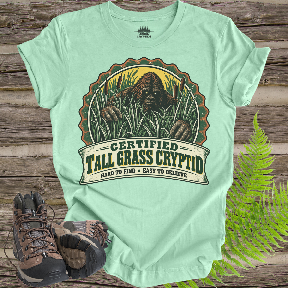 Certified Tall Grass Cryptid T-Shirt – Vintage Bigfoot Grassman Graphic Tee