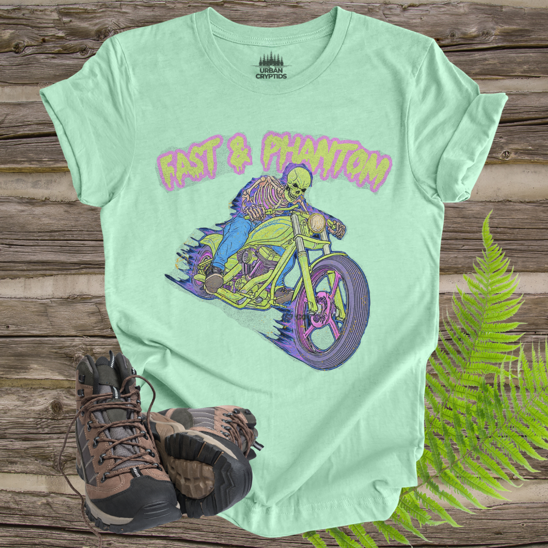 Fast & Phantom Ghost Rider T-Shirt – Paranormal Cryptid Biker Tee