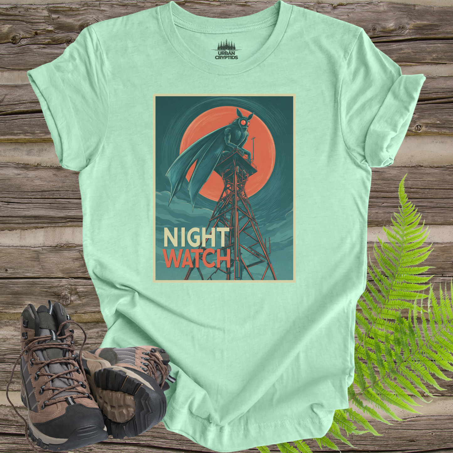 Mothman Night Watch Vintage Cryptid Poster T-Shirt