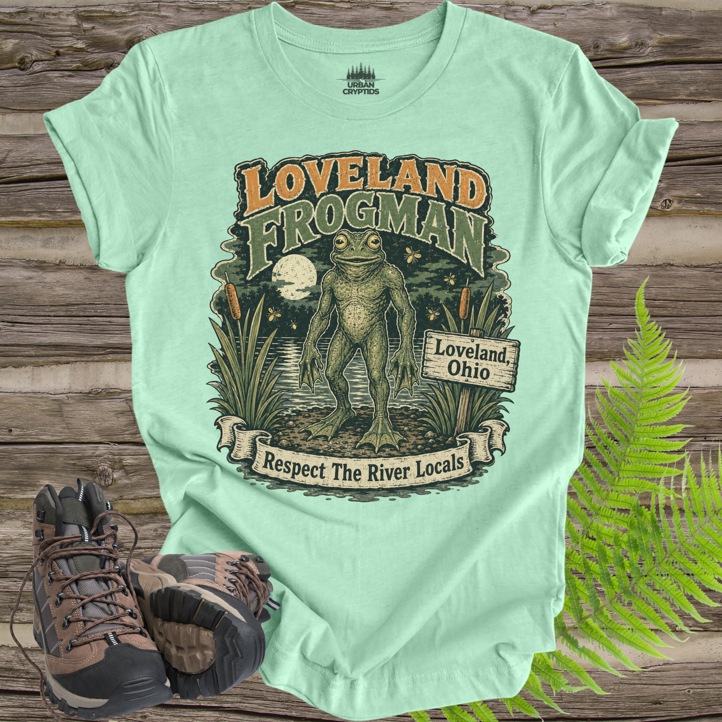 Loveland Frogman T-Shirt – Respect the River Locals Ohio Cryptid Tee
