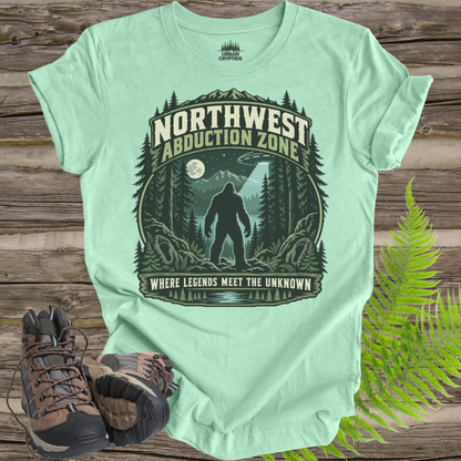 Northwest Abduction Zone T-Shirt – Bigfoot UFO Encounter Graphic Tee