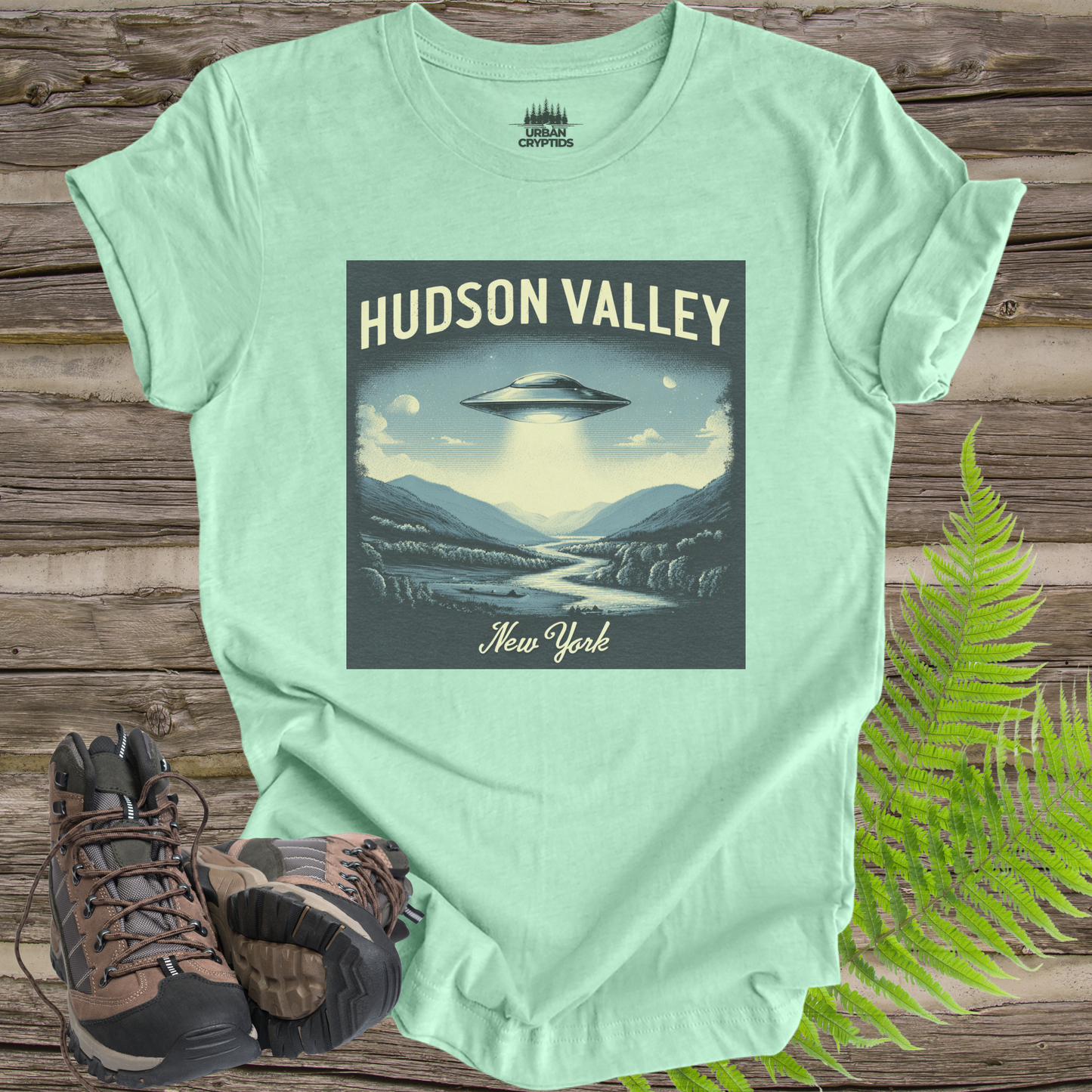 Hudson Valley New York UFO Poster Shirt – Vintage Travel Print Graphic Tee
