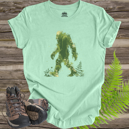 Mossy Bigfoot Forest Silhouette Sasquatch Nature T-Shirt