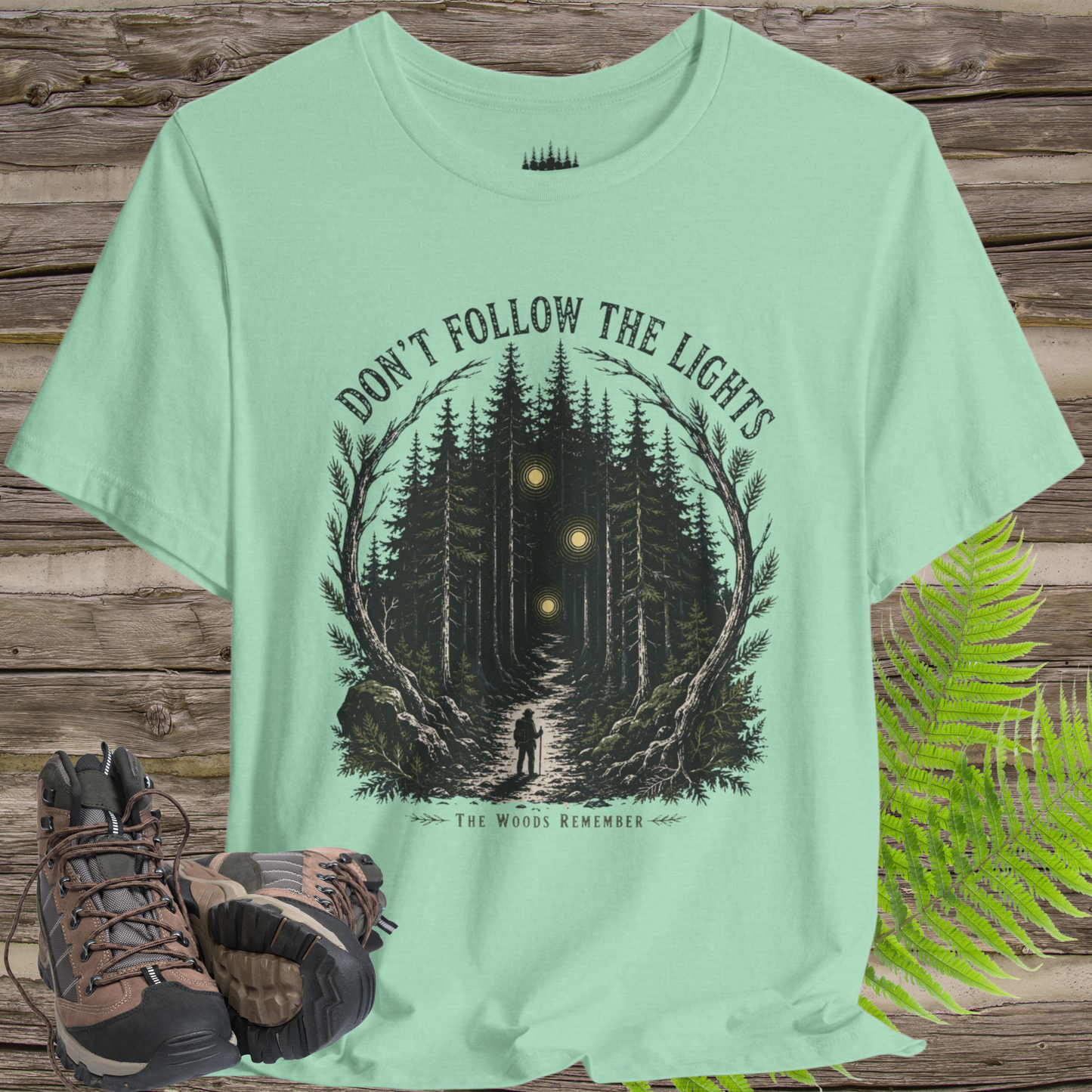 Don’t Follow the Lights T-Shirt – Mysterious Forest Ghost Lights