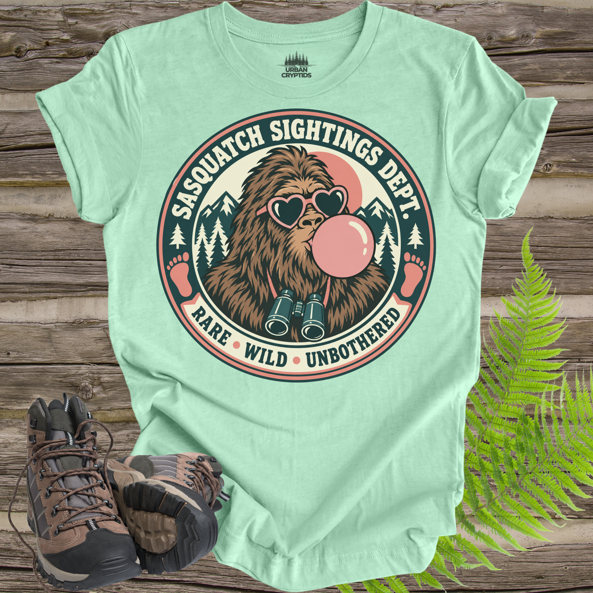 Sasquatch Sightings Department T-Shirt – Funny Bubblegum Bigfoot Graphic Tee
