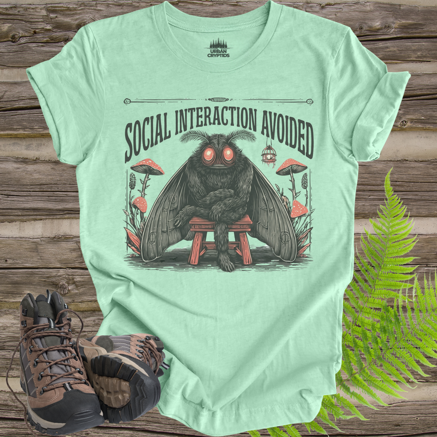 Social Interaction Avoided Funny Mothman Cryptid T-Shirt