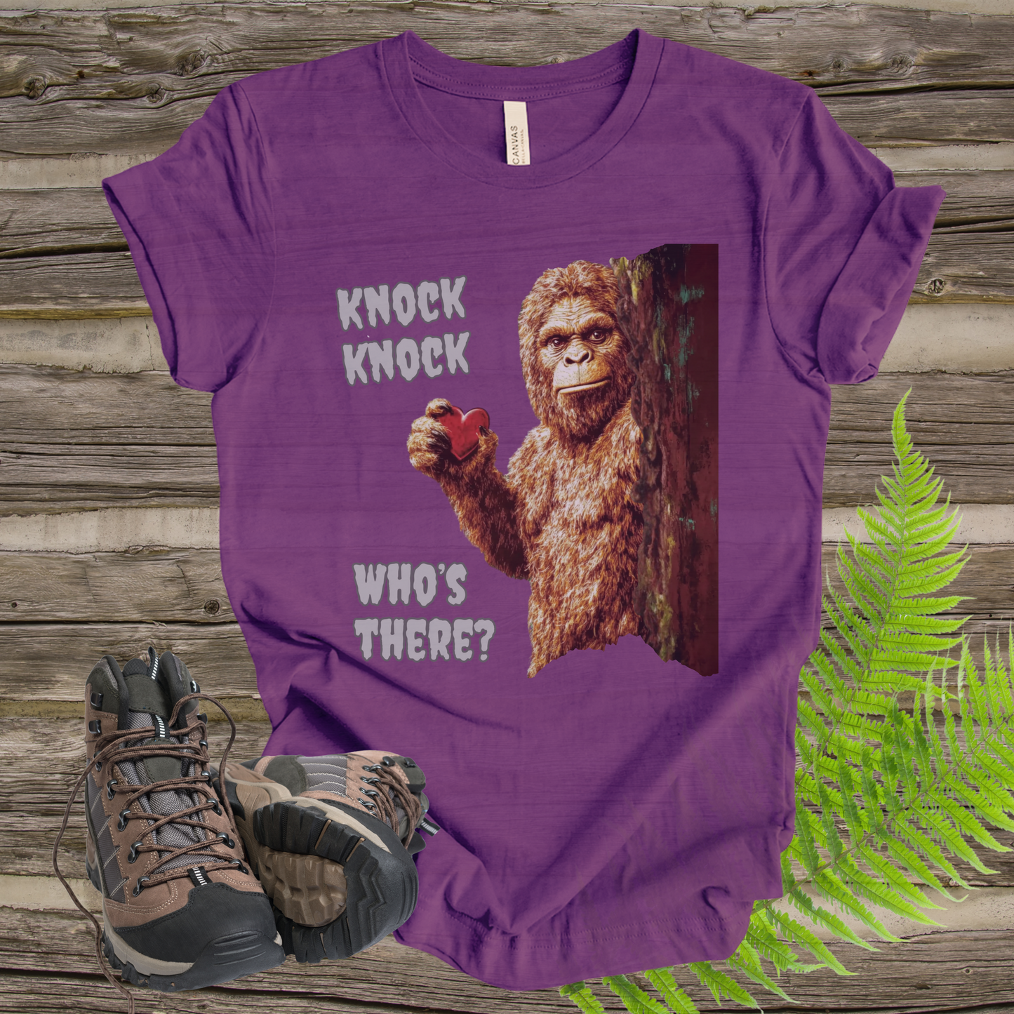 Funny Bigfoot Unisex Tee - 'Knock Knock, Who's There?'