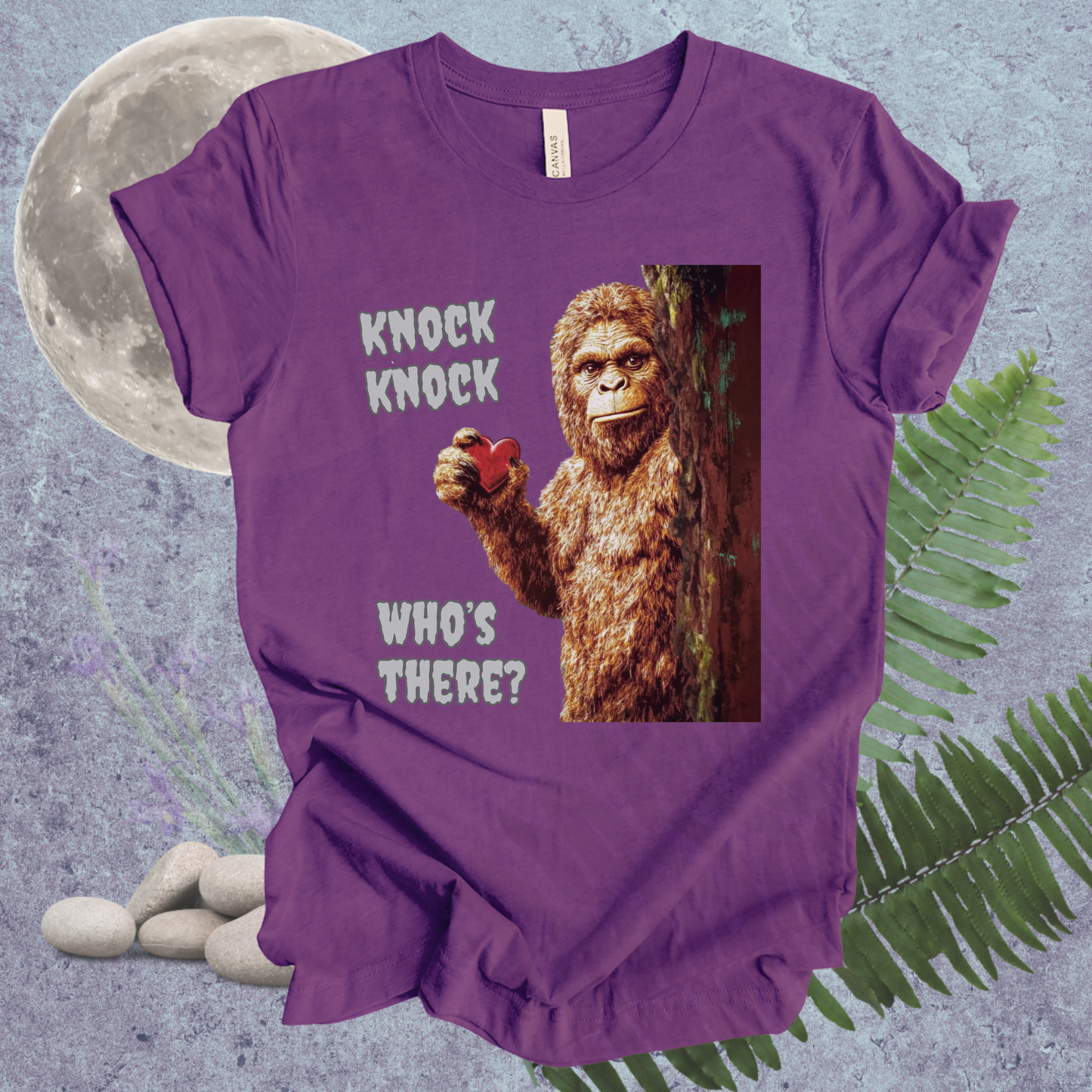 Funny Bigfoot Unisex Tee - 'Knock Knock, Who's There?'