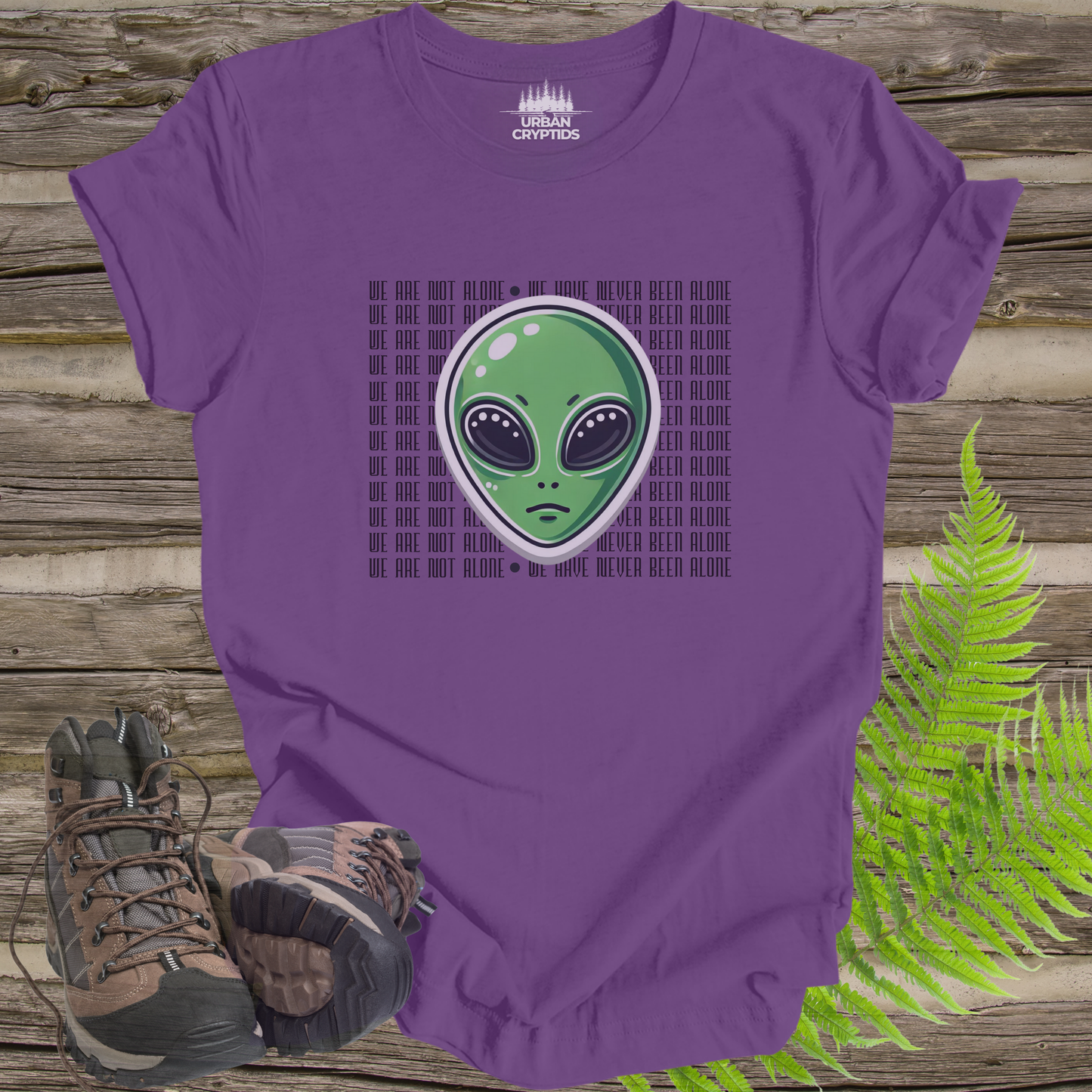 We Are Not Alone Alien T-Shirt | UFO & ET Graphic Tee | Sci-Fi Unisex Shirt