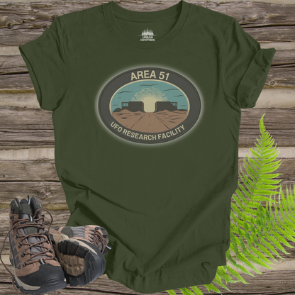 Area 51 UFO Research Facility Shirt – Retro Nevada UFO & Alien Graphic Tee, Conspiracy Humor Unisex T-Shirt