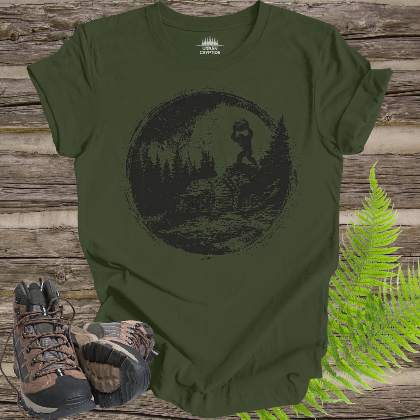 Wildman Chronicles: Moonlit Watcher | Ape Canyon 1924 Bigfoot T-Shirt