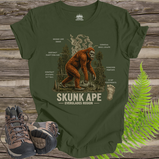 Everglades Skunk Ape Tee | Hominid Series Cryptid Field Study Shirt