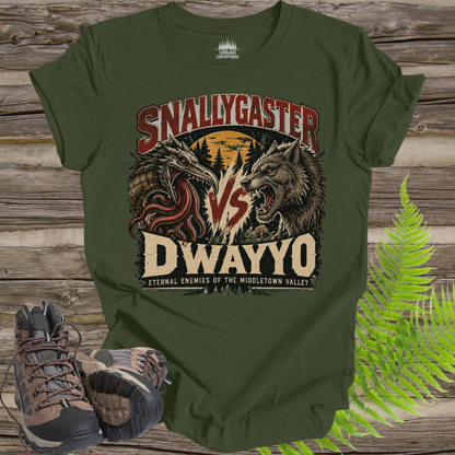 Maryland's Oldest Rivalry T-Shirt – Snallygaster vs. Dwayyo Cryptid Tee
