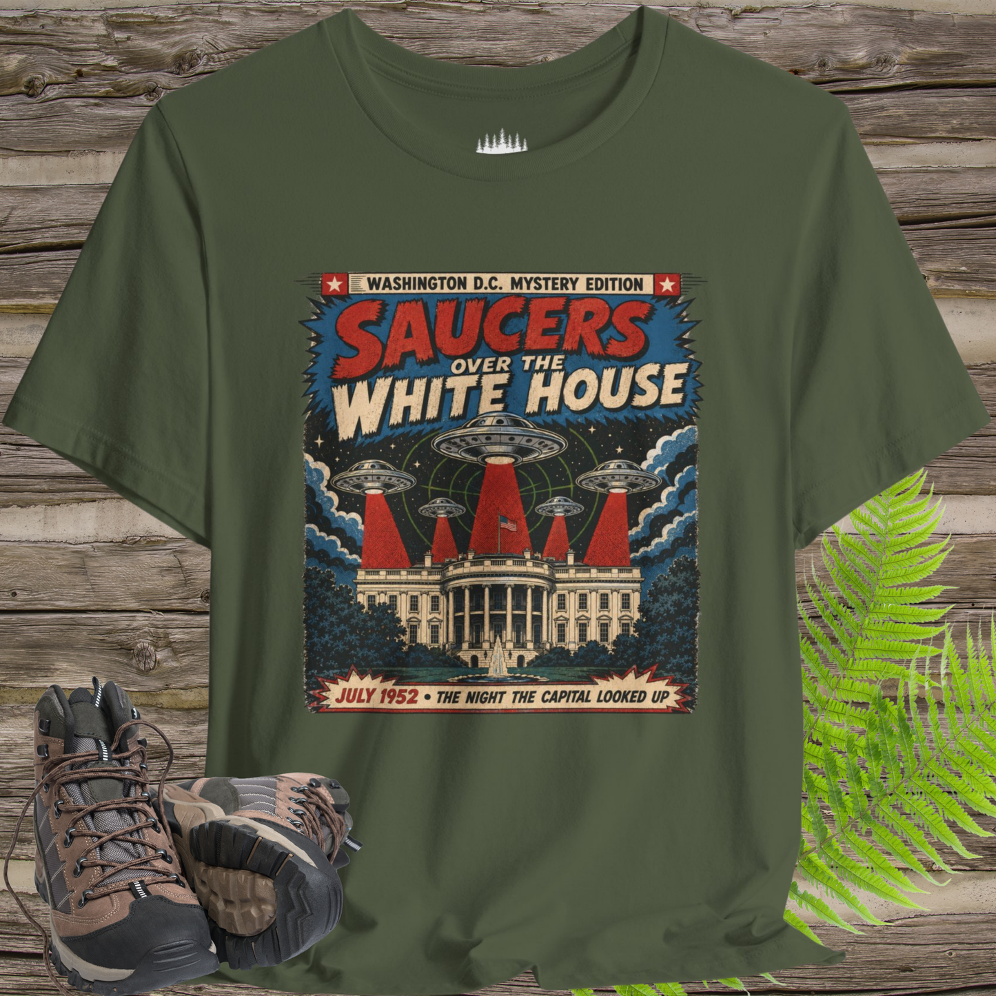 Saucers Over the White House T-Shirt – 1952 Washington UFO Mystery