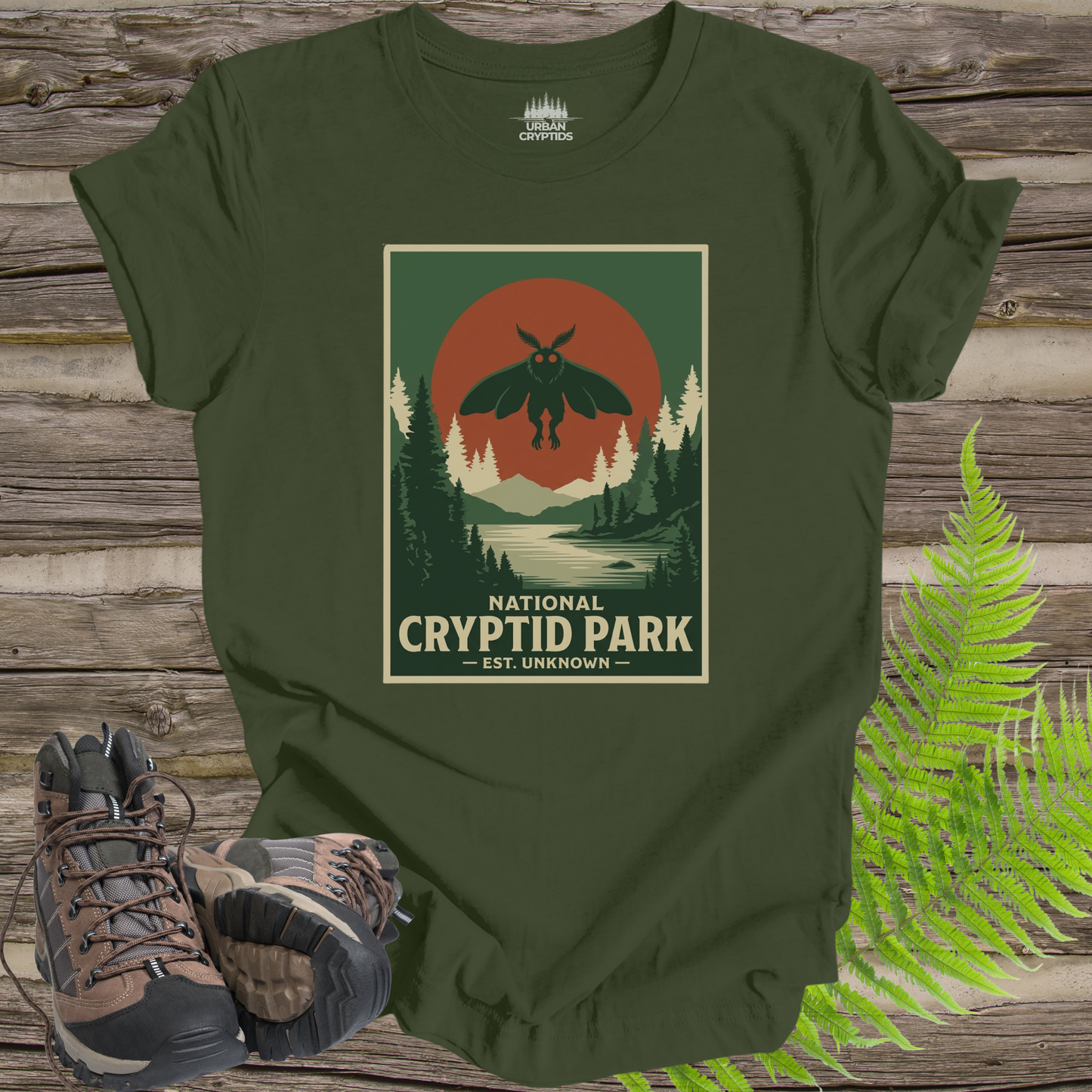 National Cryptid Park Mothman Vintage National Park Style T-Shirt