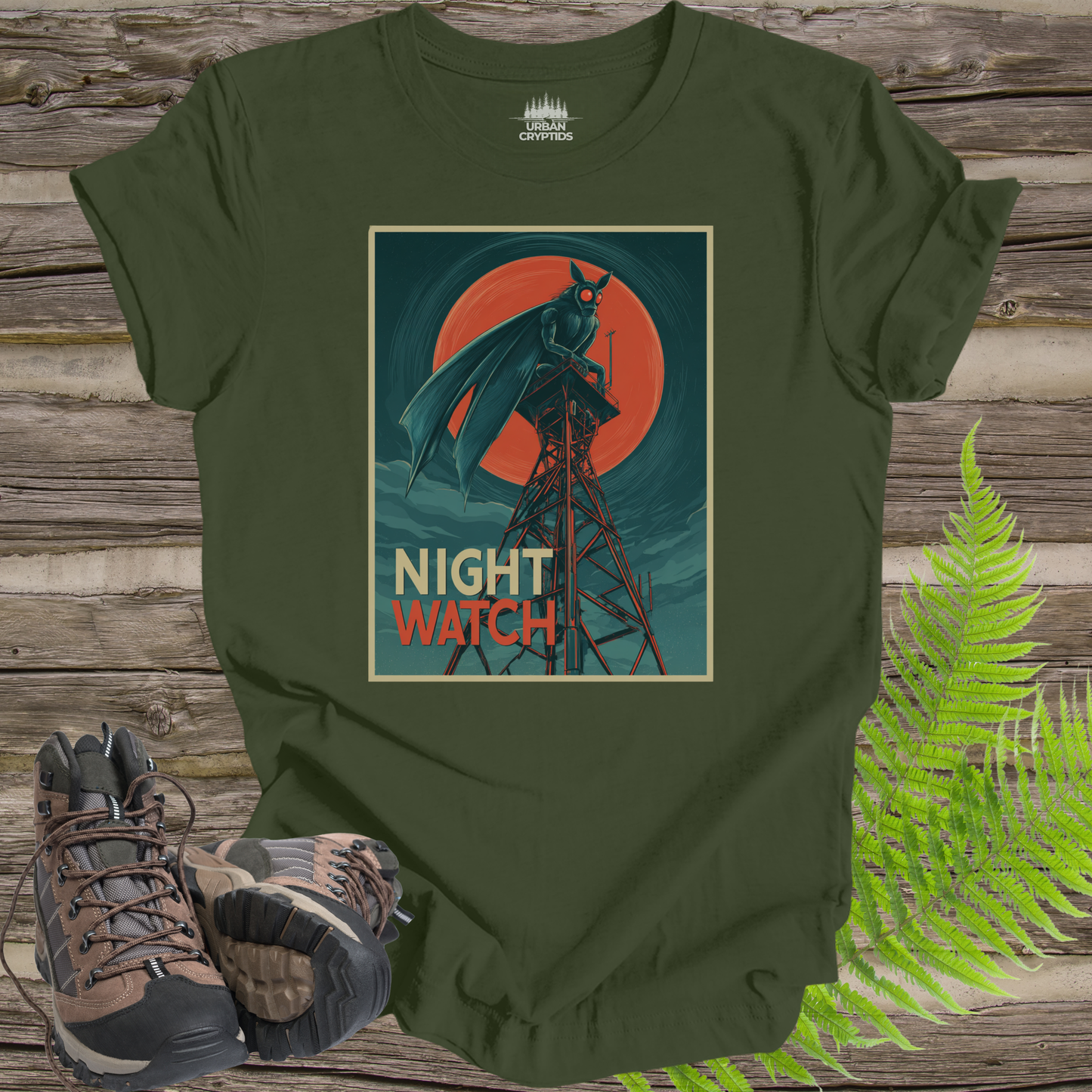 Mothman Night Watch Vintage Cryptid Poster T-Shirt