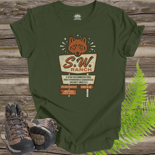 Skinwalker Ranch Shirt – S.W. Ranch UFO Tee, Paranormal Desert Sign Shirt, Cryptid Alien T-Shirt