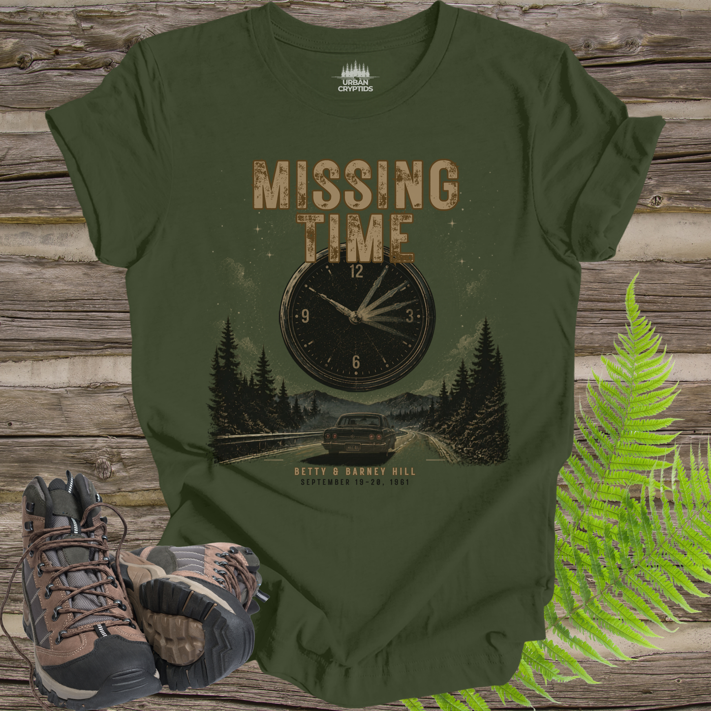 Missing Time Shirt | Betty & Barney Hill UFO Encounter Tee | White Mountains 1961 Vintage Mystery Shirt