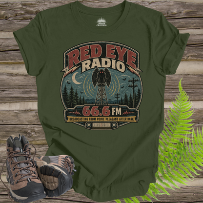 Red Eye Radio Mothman T-Shirt – Vintage Point Pleasant Cryptid Tee