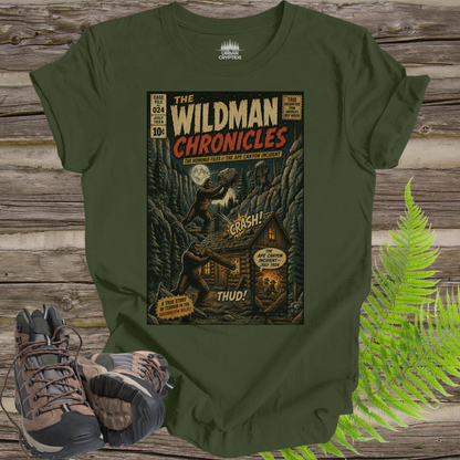 Wildman Chronicles: Ape Canyon 1924 T-Shirt | Bigfoot Comic Book Cover