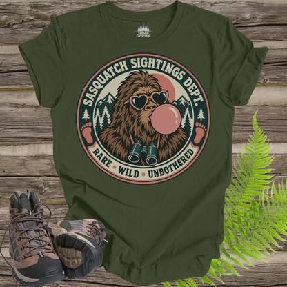 Sasquatch Sightings Department T-Shirt – Funny Bubblegum Bigfoot Graphic Tee