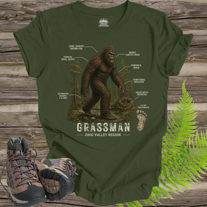 Ohio Grassman Tee | Hominid Series Cryptid Field Guide Shirt