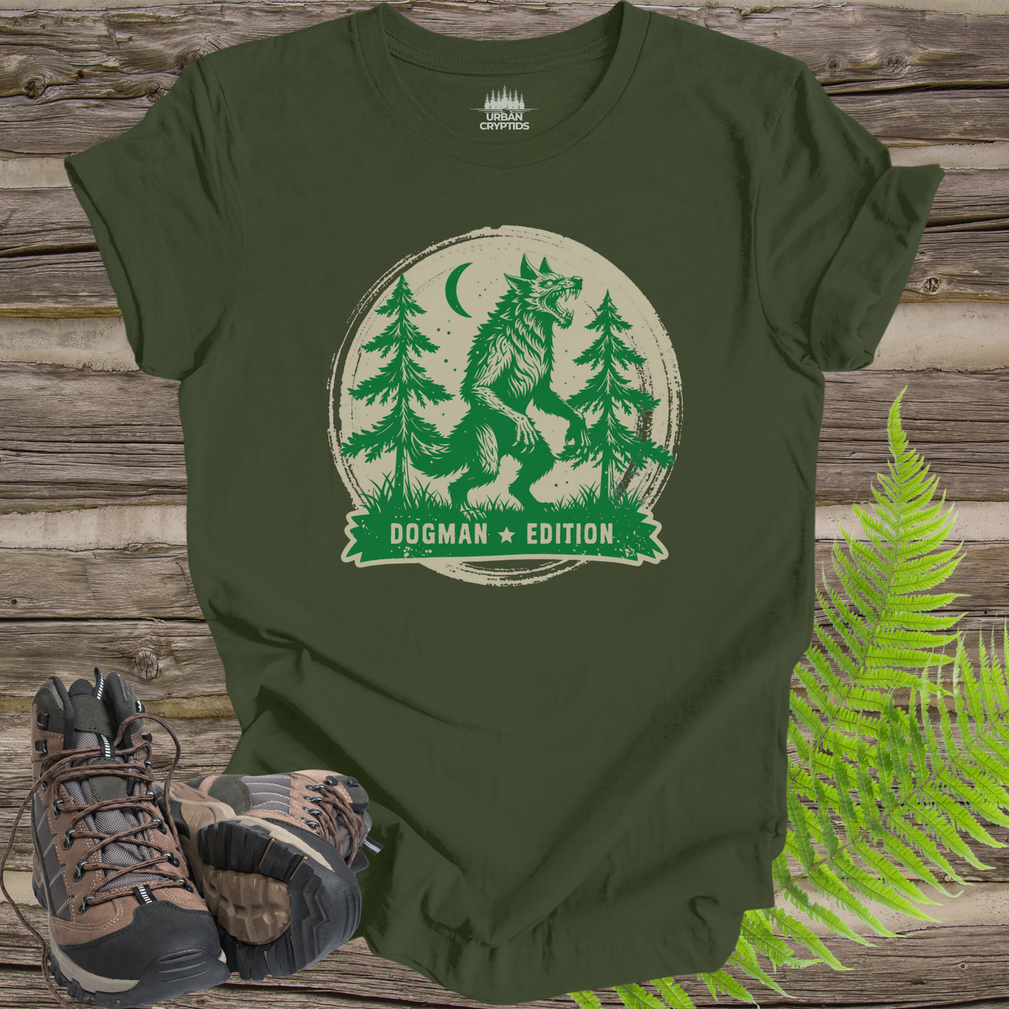 Camp Cryptid “Dogman Edition” T-Shirt – Vintage Werewolf Forest Tee
