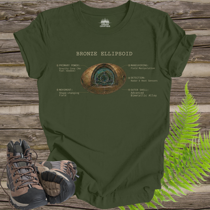 Bronze Ellipsoid UAP Shirt – UAP Recovery Schematic Shirt