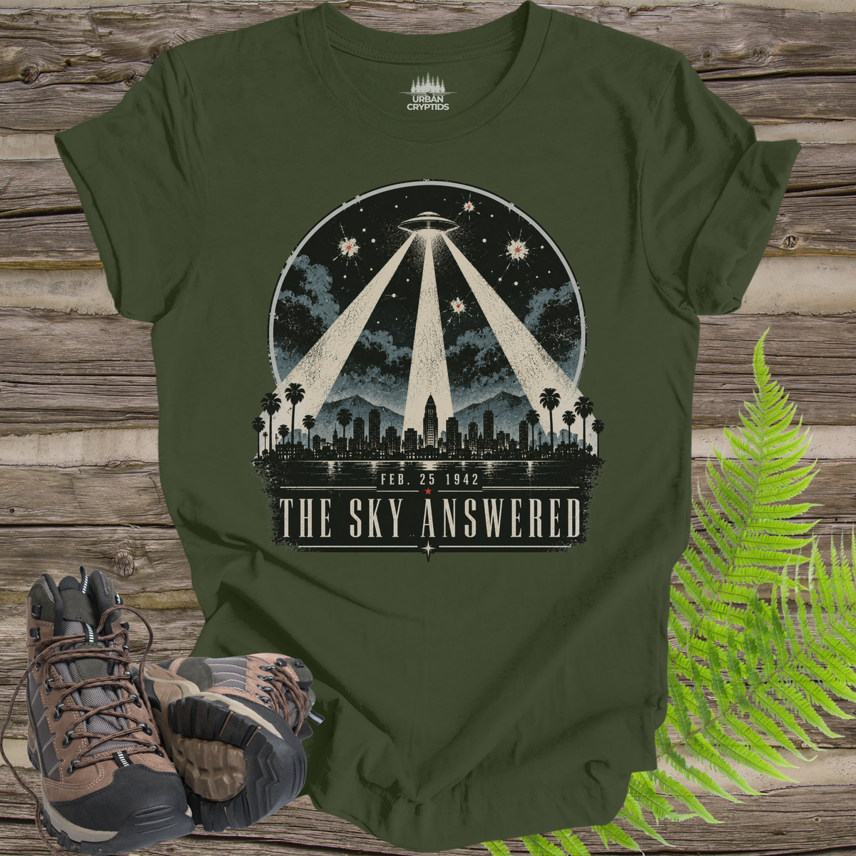 Battle of Los Angeles UFO T-Shirt – The Sky Answered Vintage 1942 Alien Encounter Tee