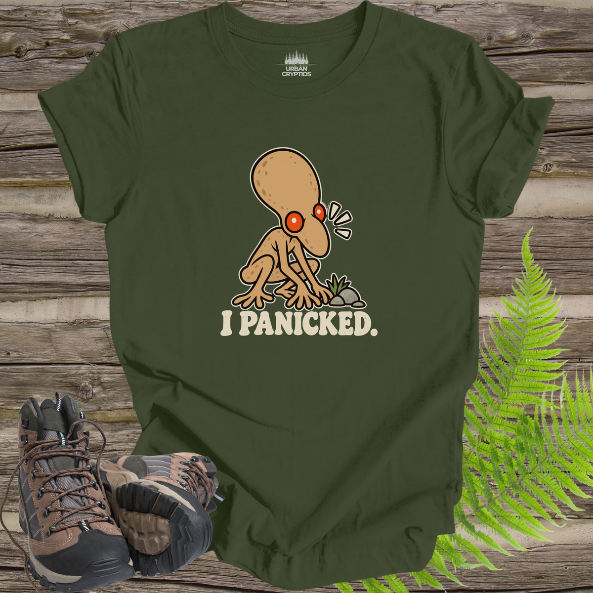 I Panicked Funny Dover Demon Cryptid T-Shirt