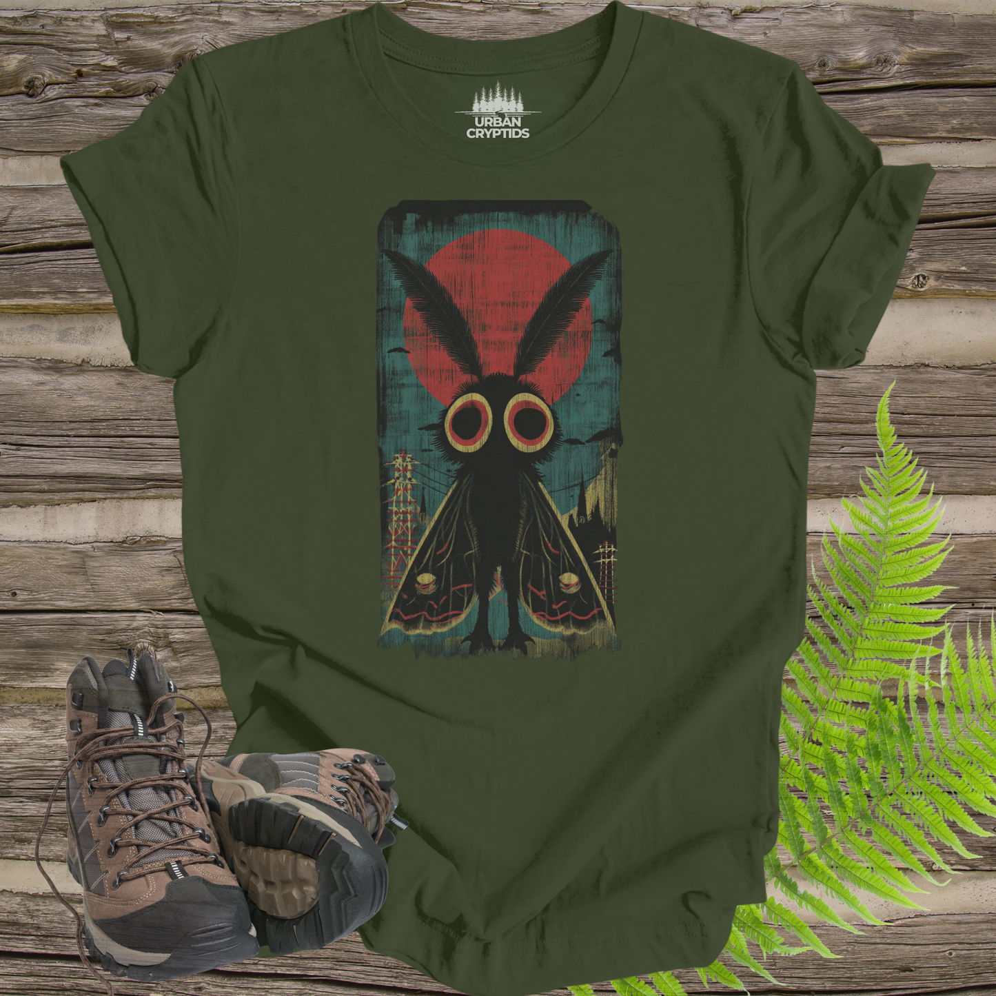 Mothman Vintage Poster T-Shirt | Cryptid Graphic Tee – Urban Cryptids