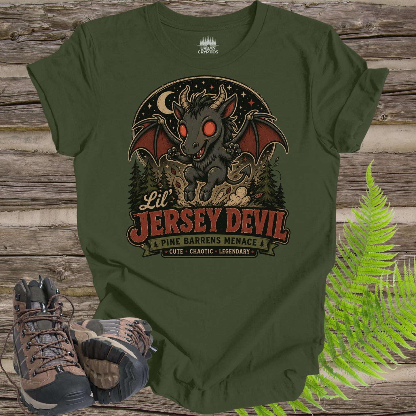 Lil' Jersey Devil | Pine Barrens Menace Vintage Cryptid T-Shirt