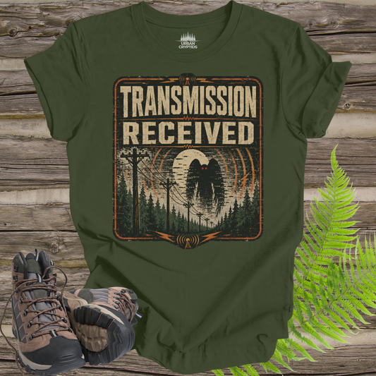 Transmission Received Mothman T-Shirt – Paranormal Radio Cryptid Tee