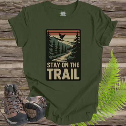 Stay on the Trail Mothman Cryptid Hiking T-Shirt