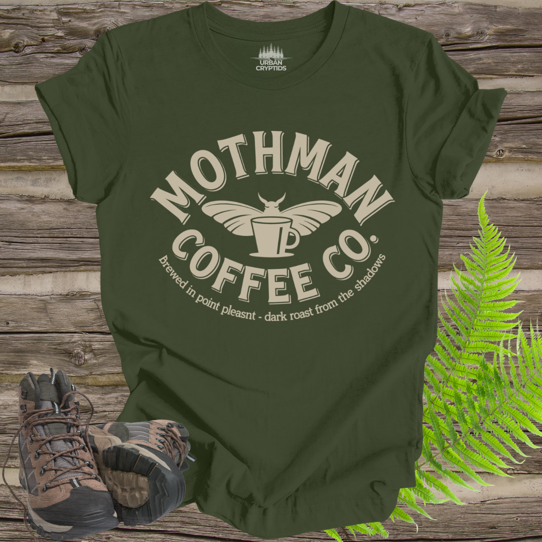 Mothman Coffee Co. Tee – Dark Roast from the Shadows