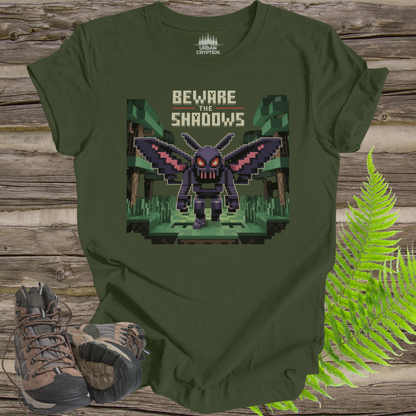 Beware the Shadows – Pixel Mothman T-Shirt
