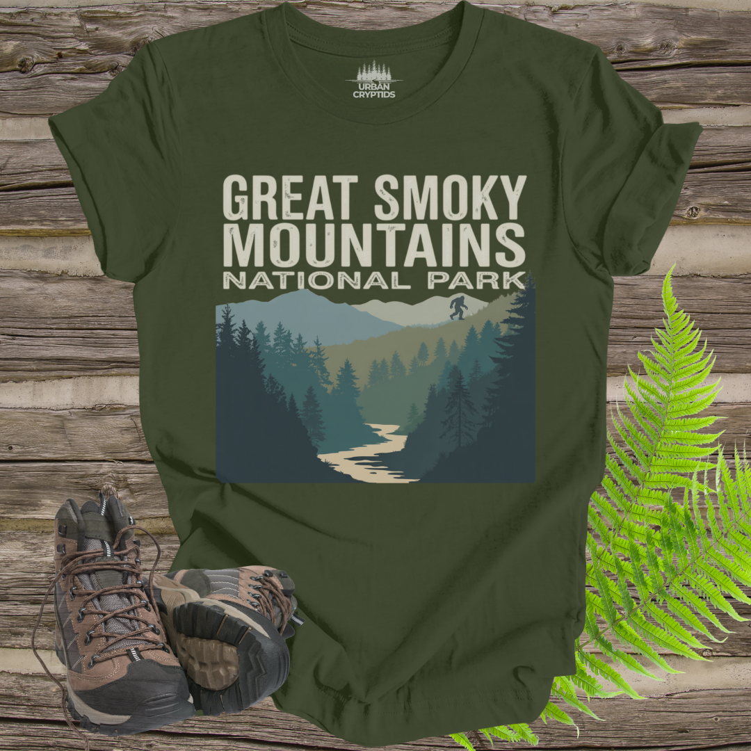 Smoky Mountains Bigfoot Tee – National Park Cryptid Shirt