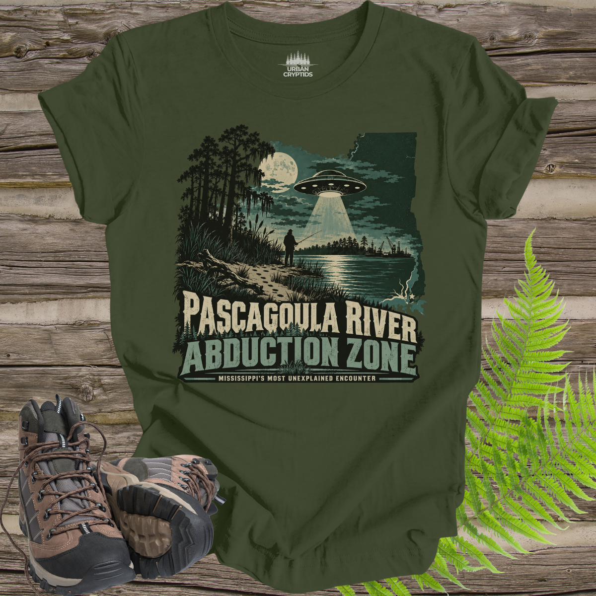 Pascagoula River Abduction Zone T-Shirt | Mississippi UFO Legend