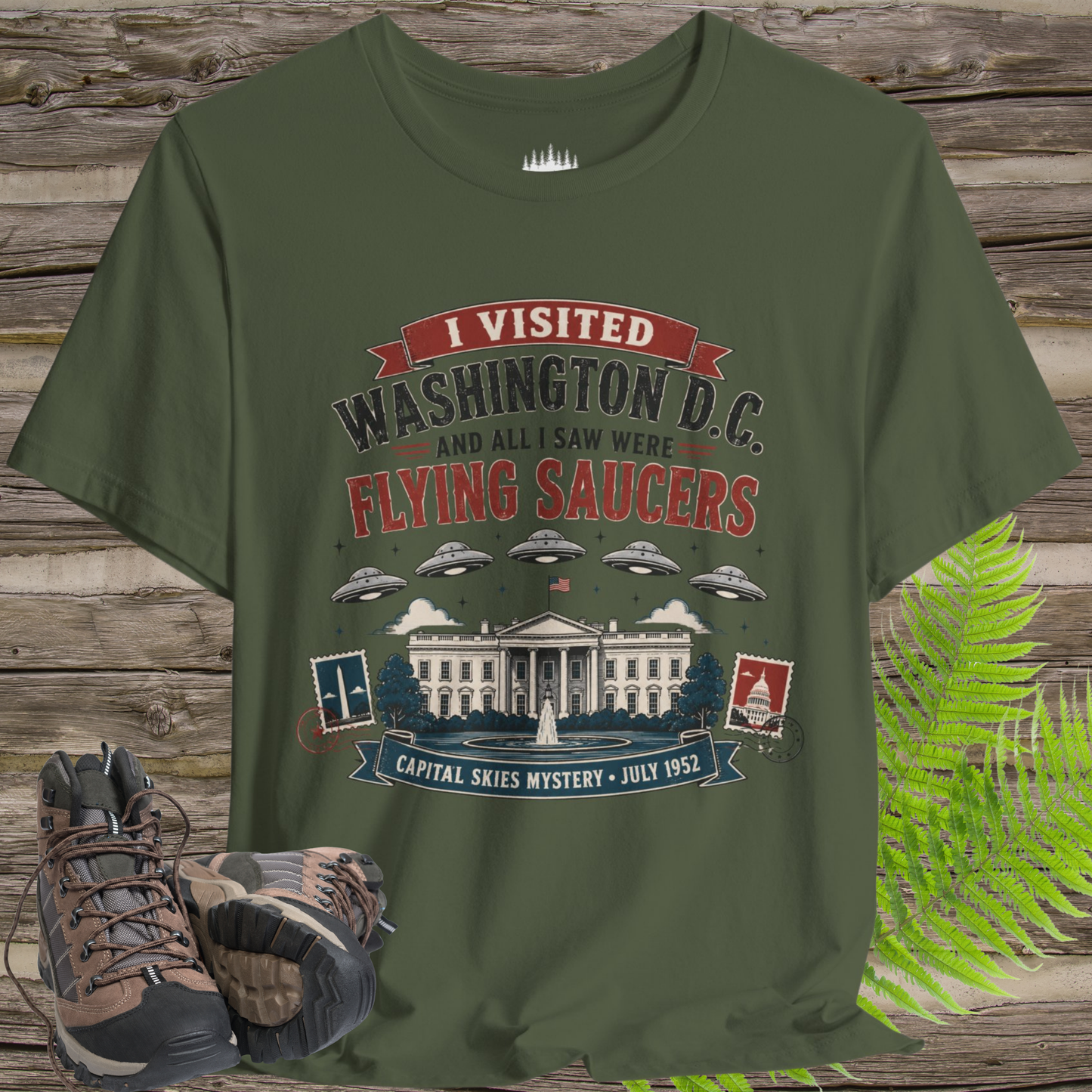I Visited Washington D.C. UFO T-Shirt – Funny Flying Saucer Souvenir