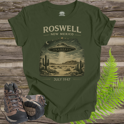 Roswell New Mexico 1947 T-Shirt – Vintage UFO Desert Poster Tee