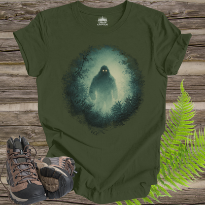 Glowing Eyes Bigfoot Shirt – Mysterious Sasquatch Forest Tee, Cryptid Aesthetic Shirt, Eerie Woods Graphic Tee