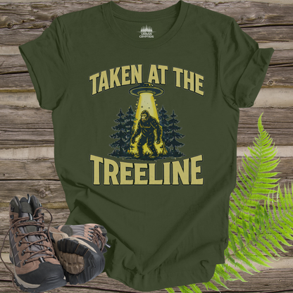 “Taken at the Treeline” Bigfoot UFO T-Shirt – Vintage Alien Abduction Design